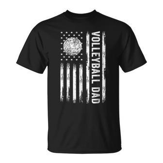 Usa Flag Volleyball Dad Father's Day T-Shirt - Thegiftio