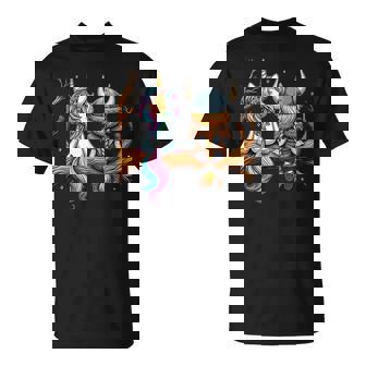 Vikingo Y Unicornio Niños Niñas Hombres Es Niños Y Adultos Camiseta unisex - Regaloses