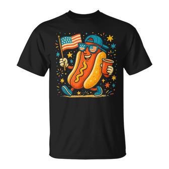 Vintage 4Th Of July Hotdog Patriotic 4Th Of July T-Shirt - Thegiftio UK