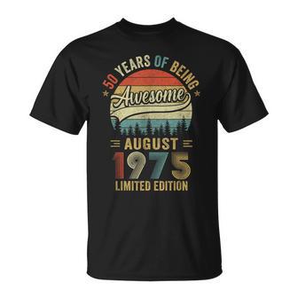 Vintage August 1975 Old 50Th Birthday Women T-Shirt - Thegiftio