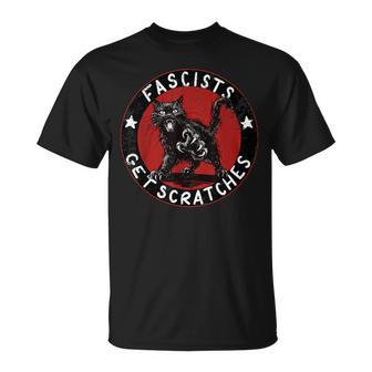 Vintage Black Cats Against Fascists T-Shirt - Monsterry