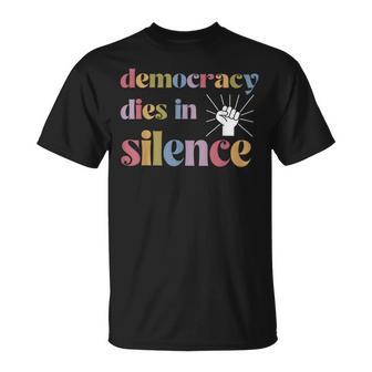 Vintage Democracy Dies In Silence Keep Democracy In America T-Shirt - Thegiftio UK