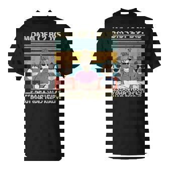 Vintage Mom Of 2 Boys Less Drama Than Girls But Harder To T-Shirt | Mazezy