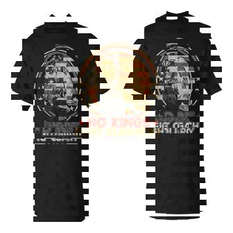 Vintage No Kings Fight Oligarchy America Flag Girls T-Shirt - Monsterry