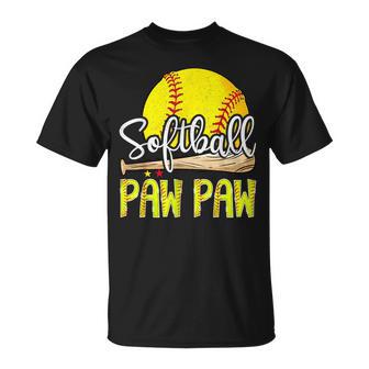 Vintage Softball Paw Paw Softball Player Game Day T-Shirt - Monsterry