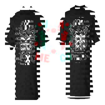 Viva Mexico Mexican Independence Day Butterfly Flag Mexico T-Shirt | Mazezy