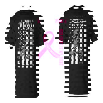 I Wear Pink Wife Breast Cancer Her Fight Is My Fight Flag T-Shirt - Thegiftio UK