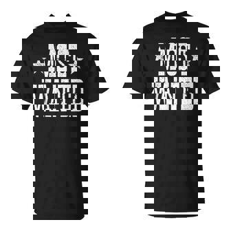 Western Cowboy Cowgirl Rodeo Outfit Most Wanted T-Shirt | Mazezy