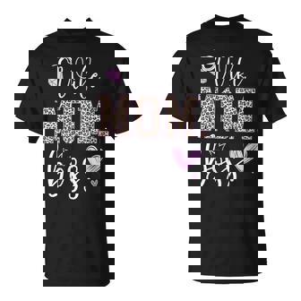 Wife Mom Boss For Mother's Day Leopard Mama Mommy T-Shirt | Mazezy