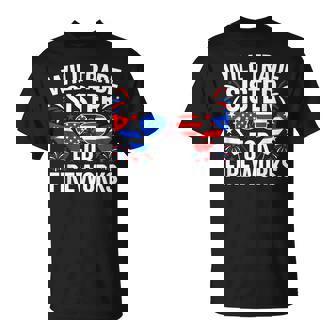 Will Trade Sister For Fireworks 4Th Of July Sunglasses T-Shirt - Thegiftio UK