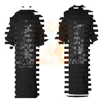 Witch Lighting Cigarette With Flames Occult Unholy T-Shirt - Monsterry