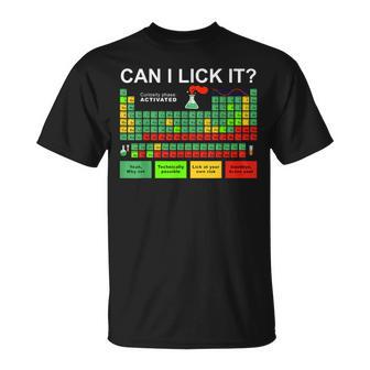 ¿Puedo Lamerlo Tabla Periódica De Elementos Estudiante De Ciencias Camiseta unisex - Regaloses