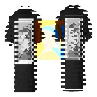 【ピカソ風】真珠の耳飾りの少女／フェルメール（パロディ）【世界の名画】面白い 美術館アート Tシャツ - Kawaiitshirt