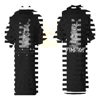 お腹が痛い面白い猫のミーム Tシャツ - Kawaiitshirt