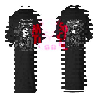 かわいい アニメ ゴシック 猫 ちび反社会的 メンヘラ グランジ Tシャツ - Kawaiitshirt