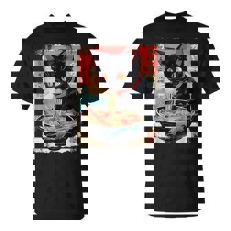 かわいい 黒猫 ラブ ラーメン カワイイ ねこ アニメ 日本語 Tシャツ - Kawaiitshirt