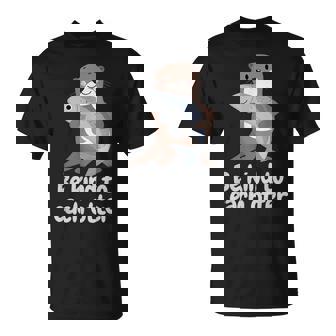 かわいいカワウソと魚と面白い言い方おかしいカワウソ Tシャツ - Kawaiitshirt