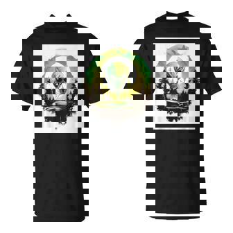 かわいいグリーンエイリアンヘッドufoスペースフェイス Tシャツ - Kawaiitshirt