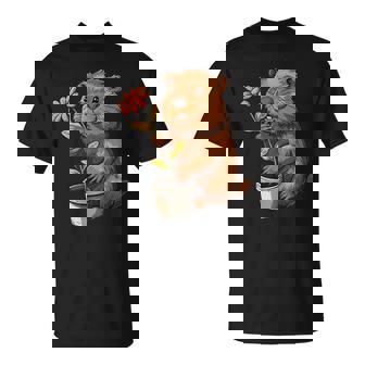 かわいいコスチューム愛好家のための鉢植えのハッピービーバー Tシャツ - Kawaiitshirt