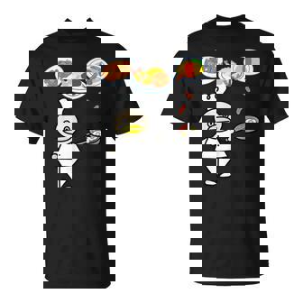 かわいいコックさん 洋食屋さん オムライス ナポリタン ハンバーグ エビフライ ウィンナー フライパン おもしろ Tシャツ - Kawaiitshirt