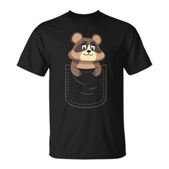 かわいいタヌキ胸ポケット Tシャツ - Kawaiitshirt