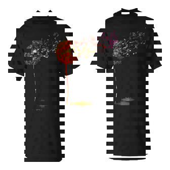 かわいいタンポポ 音符付き 花 男女兼用 音楽 Tシャツ - Kawaiitshirt