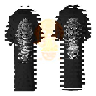 かわいいトイプードル 犬食べるラーメン Tシャツ - Kawaiitshirt