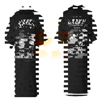 ねこぺん日和 ドーナツ ダークカラー Tシャツ - Kawaiitshirt