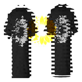 ひまわりと蝶のシルエット、自然の調和。 Tシャツ - Kawaiitshirt