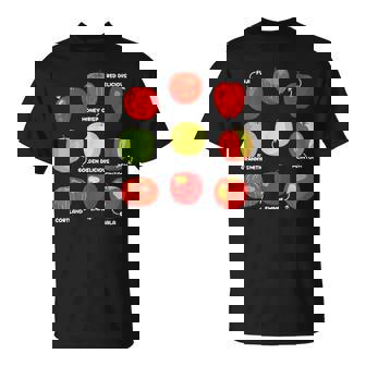 りんごの種類 りんご好き リンゴ果樹園 りんご狩り Tシャツ - Kawaiitshirt