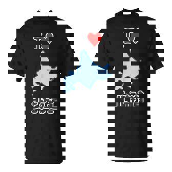 アイラブ・北海道（I Love ハート）地図【47都道府県】ジモtティ Jimo-T 地元愛 お土産 面白 Tシャツ - Kawaiitshirt