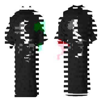 アウトライン イタリア 赤 白 緑 ストライプ 地図 Tシャツ - Kawaiitshirt