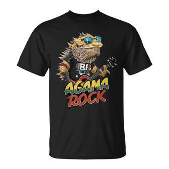 アガマ ロック、フトアゴヒゲトカゲ ロッカー、ギター Pogonaitticeps Tシャツ - Kawaiitshirt