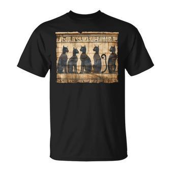 アヌビス 子猫 パピルス スクロール ピラミッド エジプトアート 猫 Tシャツ - Kawaiitshirt
