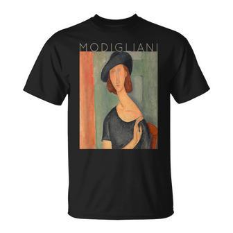 アメデオ・モディリアーニジャンヌ・エビュテルヌ芸術家の帽子で Tシャツ - Kawaiitshirt