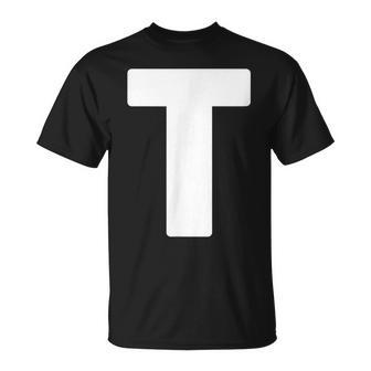 アルファベット T 大文字 モノグラム イニシャル Tシャツ - Kawaiitshirt
