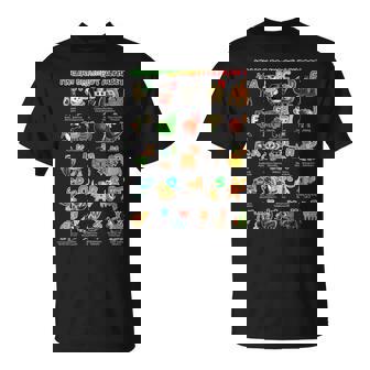 イタリアンブレインロットキャラクターの種類イタリアブレインロットアファベット Tシャツ - Kawaiitshirt