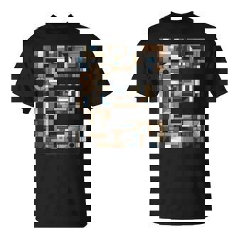 イニシャル 名前 文字 E アルファベット キュービズム アートスタイル 長袖tシャツ Tシャツ - Kawaiitshirt