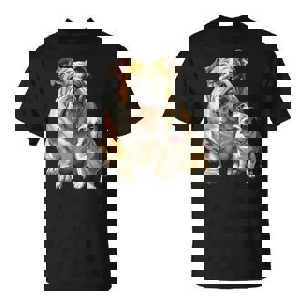 イングリッシュブルドッグの子犬とイングリッシュブルドッグ Tシャツ - Kawaiitshirt