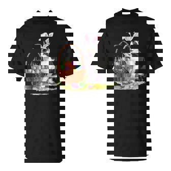 イースターデー 猫 バニー 耳 卵 イースター ウサギ 男性 女性 キッズ Tシャツ - Kawaiitshirt