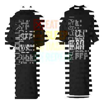 イートスリープダッシュリピートビデオゲームジオメトリビデオゲーマー Tシャツ - Kawaiitshirt