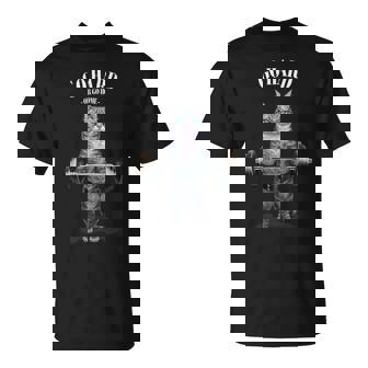 ウェイトリフティング 筋トレ バーベル やる気がないなら家に帰れ グレー 猫 ねこ Tシャツ - Kawaiitshirt