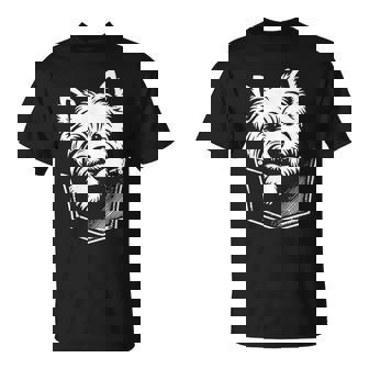 ウエスト ハイランド ホワイト テリア犬の覗くウェスティ デザイン Tシャツ - Kawaiitshirt