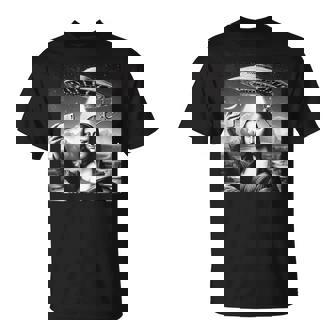 エイリアンufoモナリザと面白いセルフィー Tシャツ - Kawaiitshirt