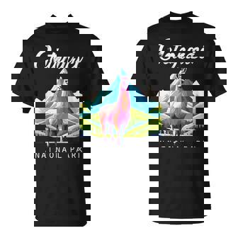 エクアドル コトパクシ国立公園 レトロ ラマ お土産 ハイキング Tシャツ - Kawaiitshirt