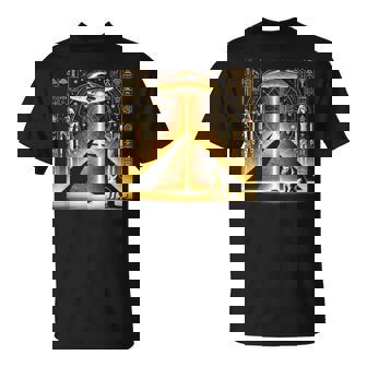 エジプトピラミッドufo猫と光エネルギー Egypt Ufo Pyramid Beam Tシャツ - Kawaiitshirt