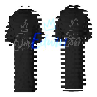 エドウィン ザ・キングブルークラウン&ネーム 男性用 エドウィンと呼ばれる Tシャツ - Kawaiitshirt