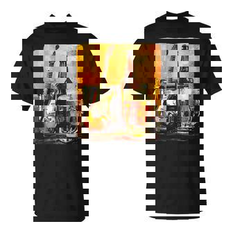 エレキギター好きのための酒とビールのロックギター Tシャツ - Kawaiitshirt