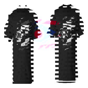オハイオ州オハイオ州立大学 破れ加工 オハイオ州旗 Tシャツ - Kawaiitshirt
