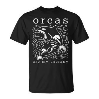 オルカのセラピー キュートなクジラ 面白い言葉 Tシャツ - Kawaiitshirt